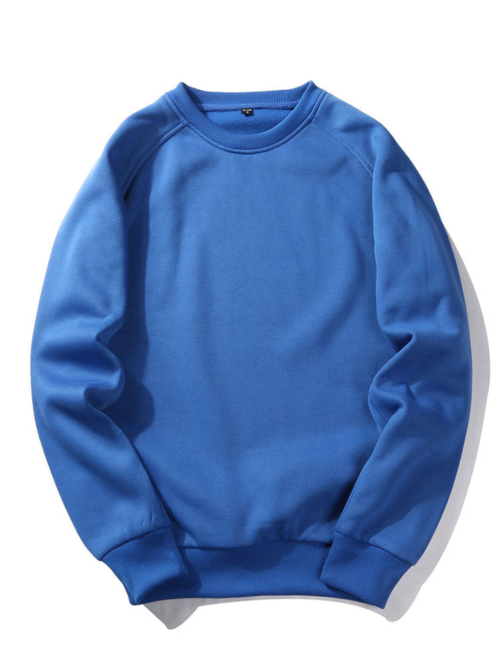 Heren Raglan Sweatshirt Crew Neck in blauw, Relaxed Fit Casual
