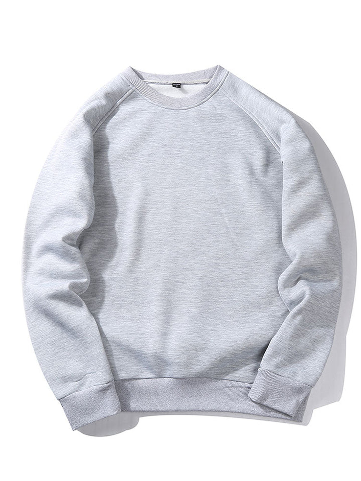 Heren Raglan Sweatshirt Crew Neck in lichtgrijs, Relaxed Fit Casual