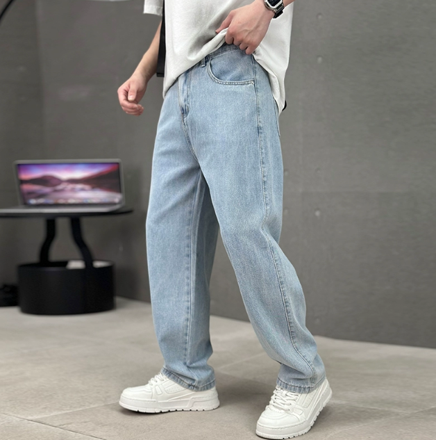 Heren rechte jeans - klassieke snit - Lichtblauw