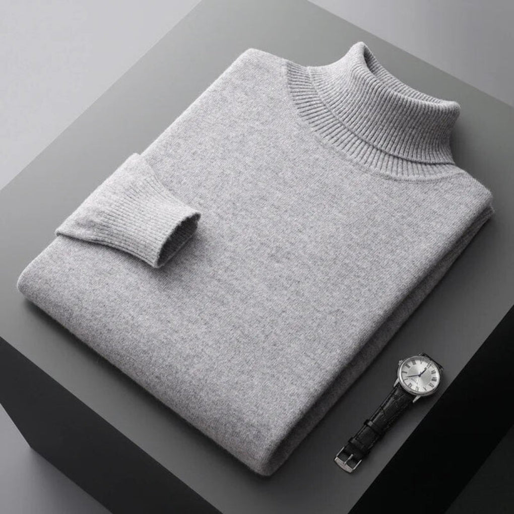 Heren Relaxed-Fit Coltrui in grijs, Comfortabele Pasvorm