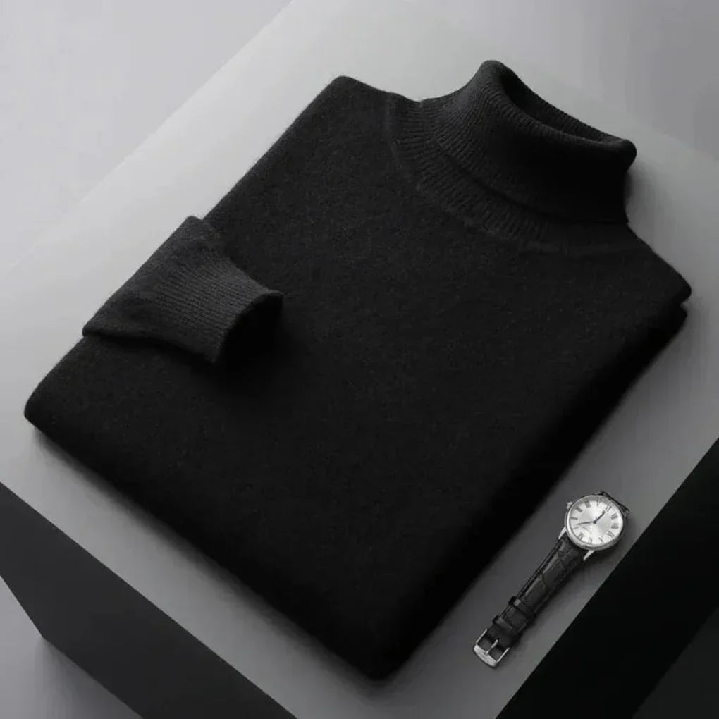 Heren Relaxed-Fit Coltrui in zwart, Comfortabele Pasvorm