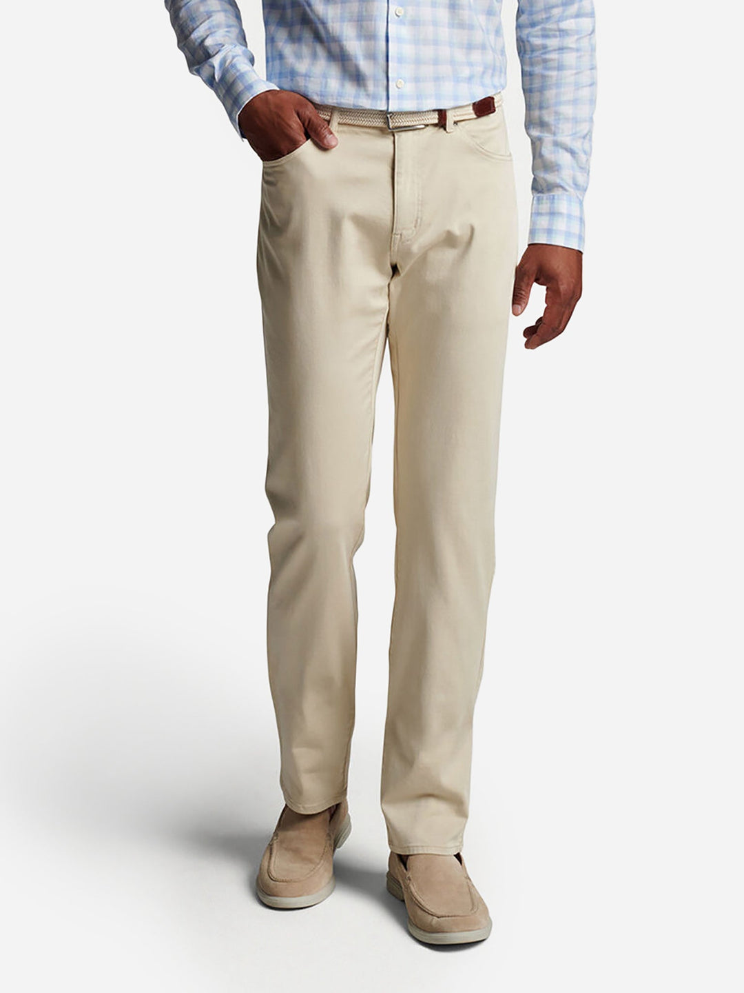 Heren Sateen Chino - Klassieke Vijfzak Broek - Zand