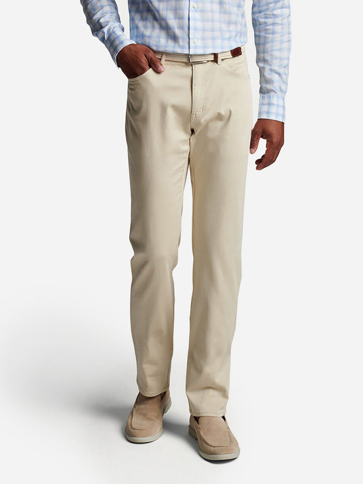 Heren Sateen Chino - Klassieke Vijfzak Broek - Zand