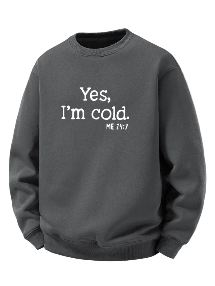 Heren Sherpa Fleece Sweatshirt Geprint in grijs, Relaxed Fit Crew Neck