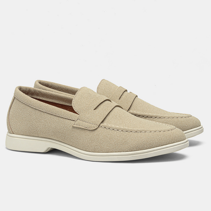 Heren Slip-On Loafer - Klassieke Comfort Schoen - Lichtbeige