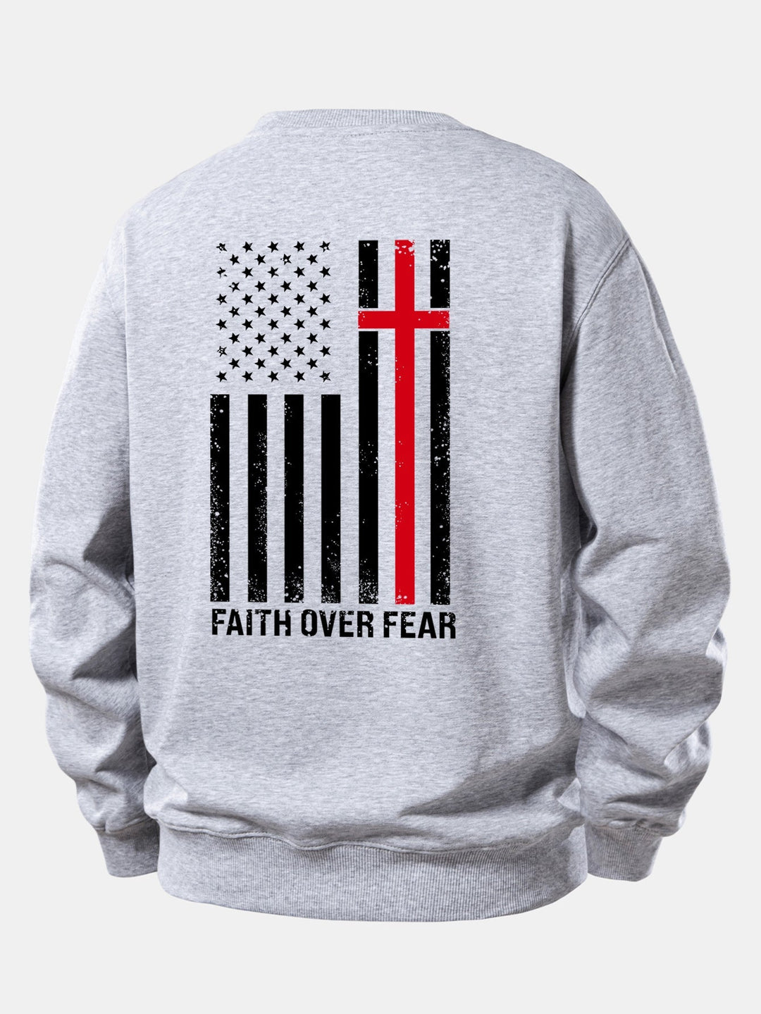 Heren Slogan Print Sweatshirt in grijs, Relaxed Fit Crew Neck