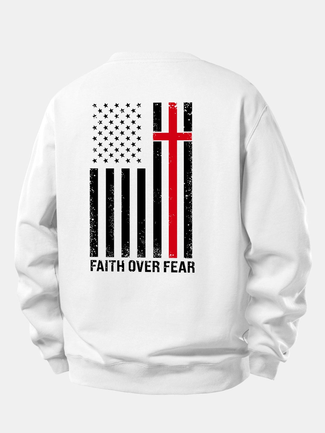 Heren Slogan Print Sweatshirt in wit, Relaxed Fit Crew Neck