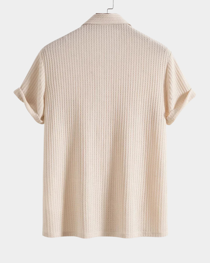 Heren Structuur Strik Poloshirt - Casual Elegantie