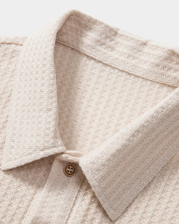 Heren Structuur Strik Poloshirt - Casual Elegantie