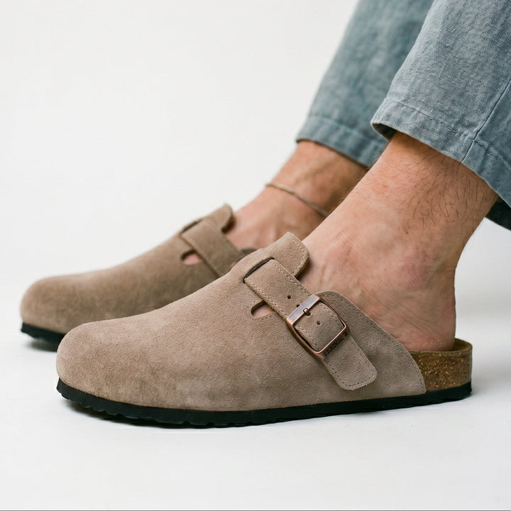 Heren Suède Pantoffels - Klassieke Elegantie - Beige