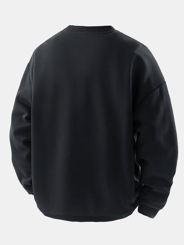 Heren Sweatshirt met Contrasterende Borsttas - Relaxed Fit