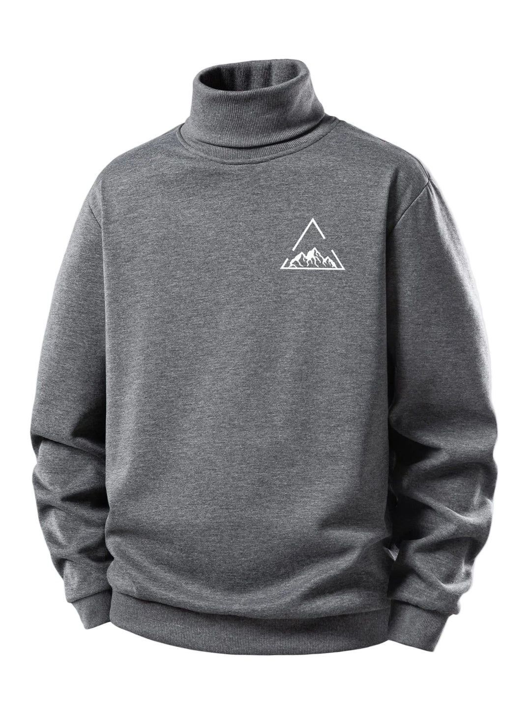 Heren Teddy Fleece Gevoerde Coltrui in grijs, Warme Pullover Herfst Winter