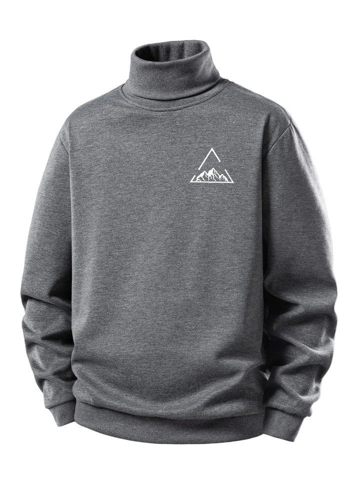 Heren Teddy Fleece Gevoerde Coltrui in grijs, Warme Pullover Herfst Winter