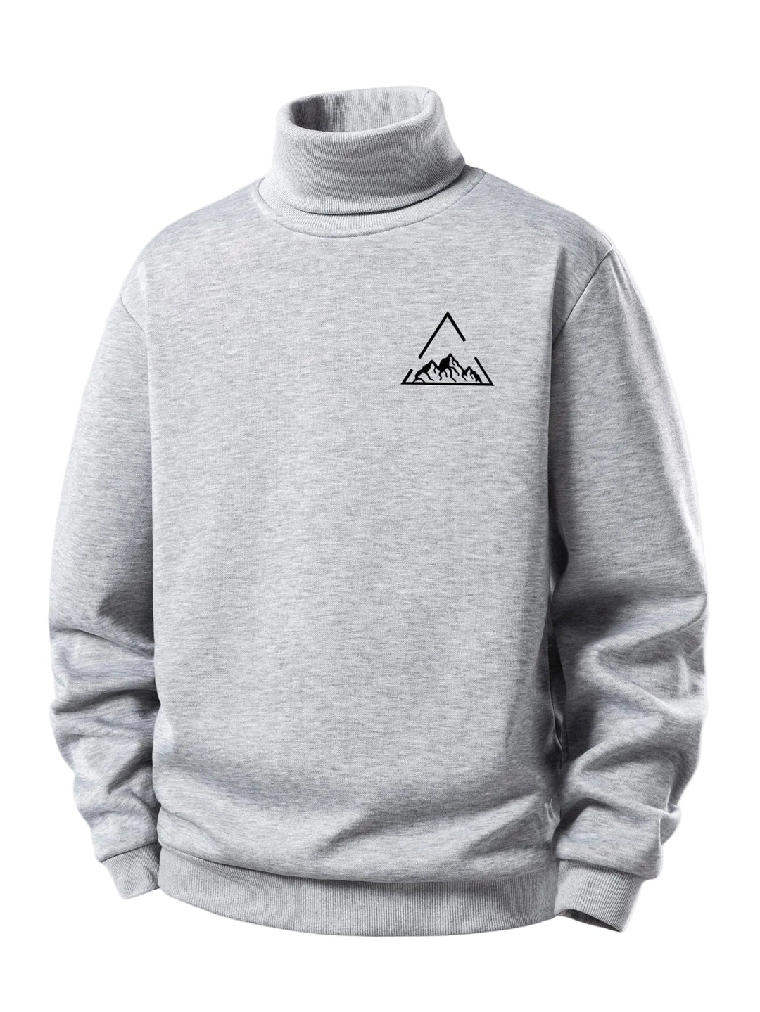 Heren Teddy Fleece Gevoerde Coltrui in lichtgrijs, Warme Pullover Herfst Winter