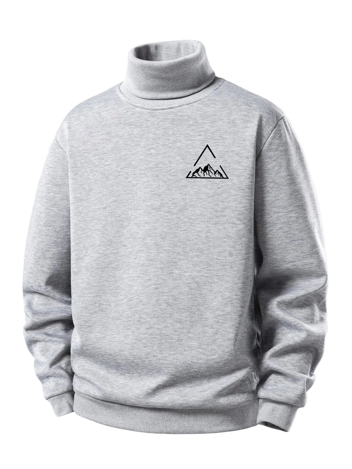 Heren Teddy Fleece Gevoerde Coltrui in lichtgrijs, Warme Pullover Herfst Winter