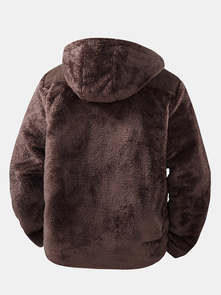 Heren Teddy Fleece Hoodie Jas - Comfortabele Winterjas