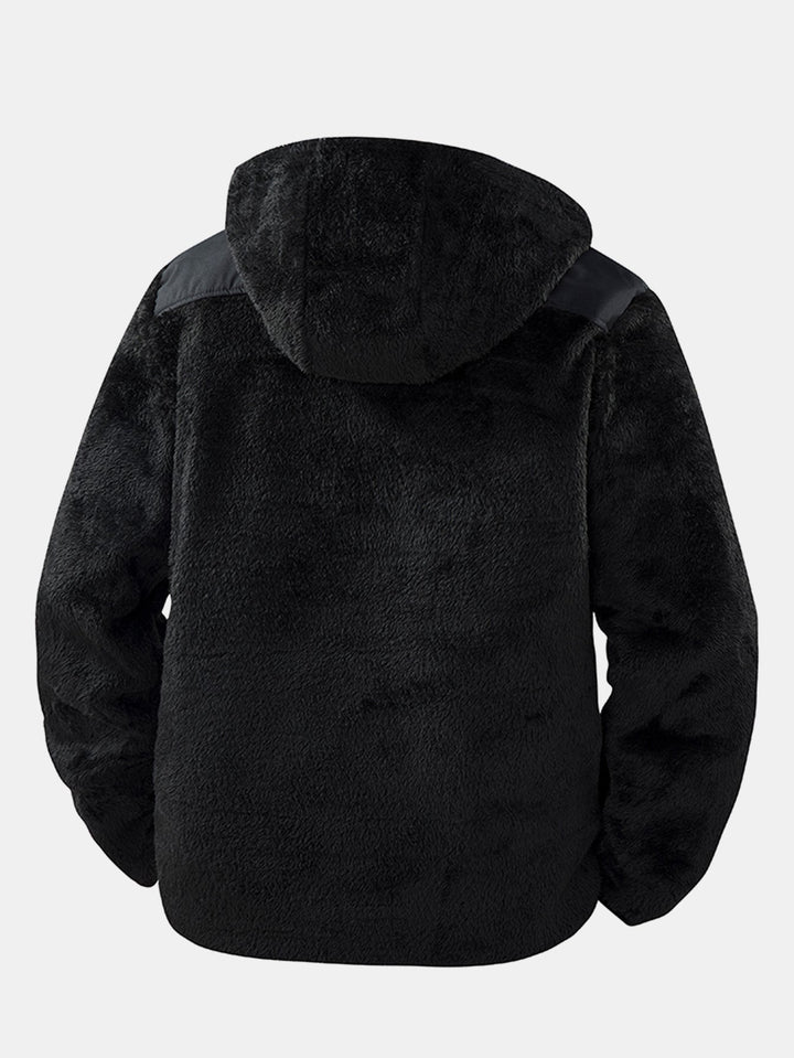 Heren Teddy Fleece Hoodie Jas - Comfortabele Winterjas