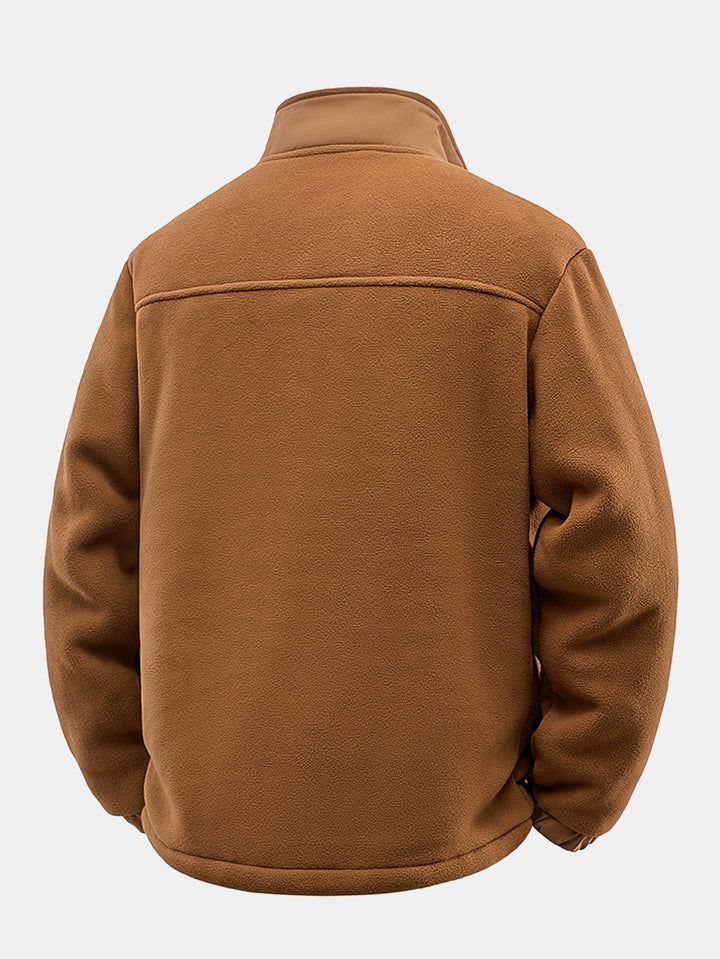 Heren Teddy Fleece Jas met Staande Kraag - Relaxed Fit