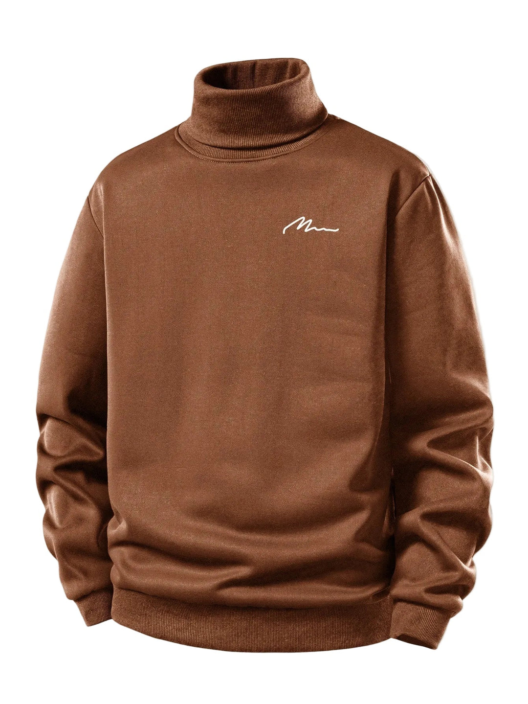 Heren Teddy Fleece Rolkraag Sweatshirt in bruin, Warm Casual Pullover
