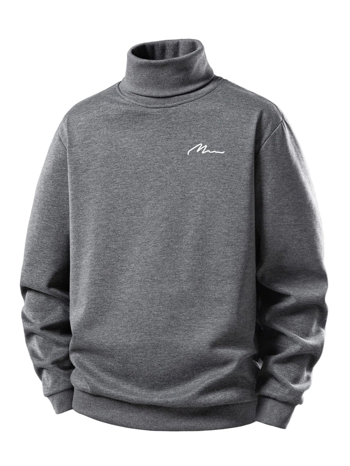 Heren Teddy Fleece Rolkraag Sweatshirt in grijs, Warm Casual Pullover