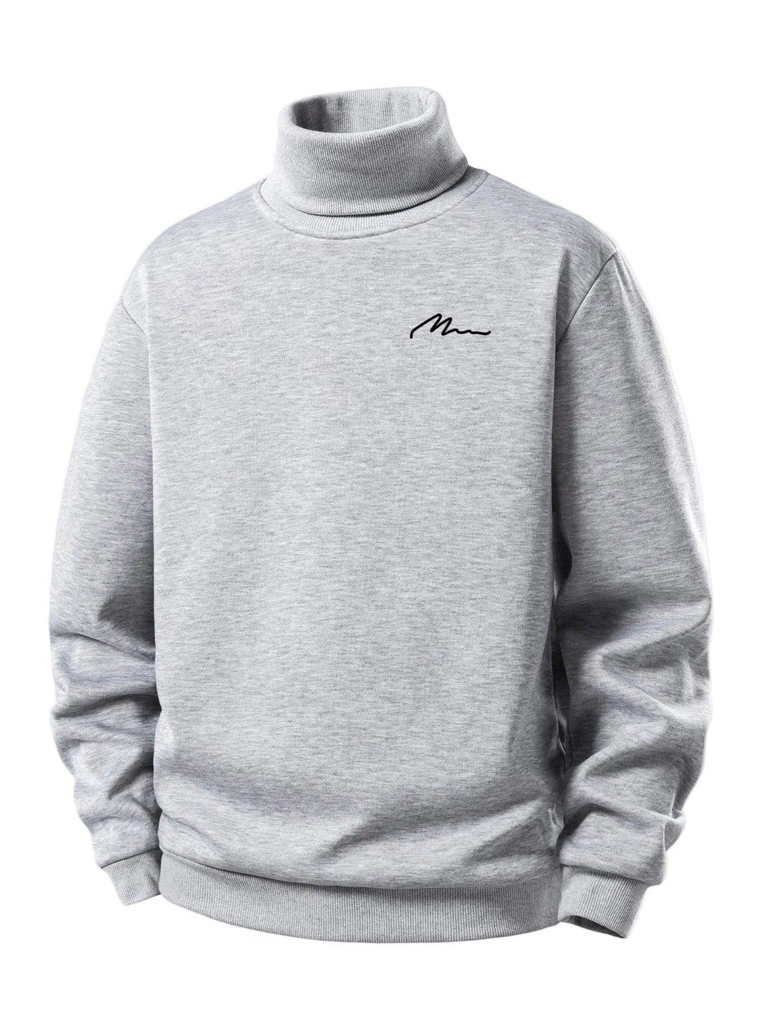 Heren Teddy Fleece Rolkraag Sweatshirt in lichtgrijs, Warm Casual Pullover