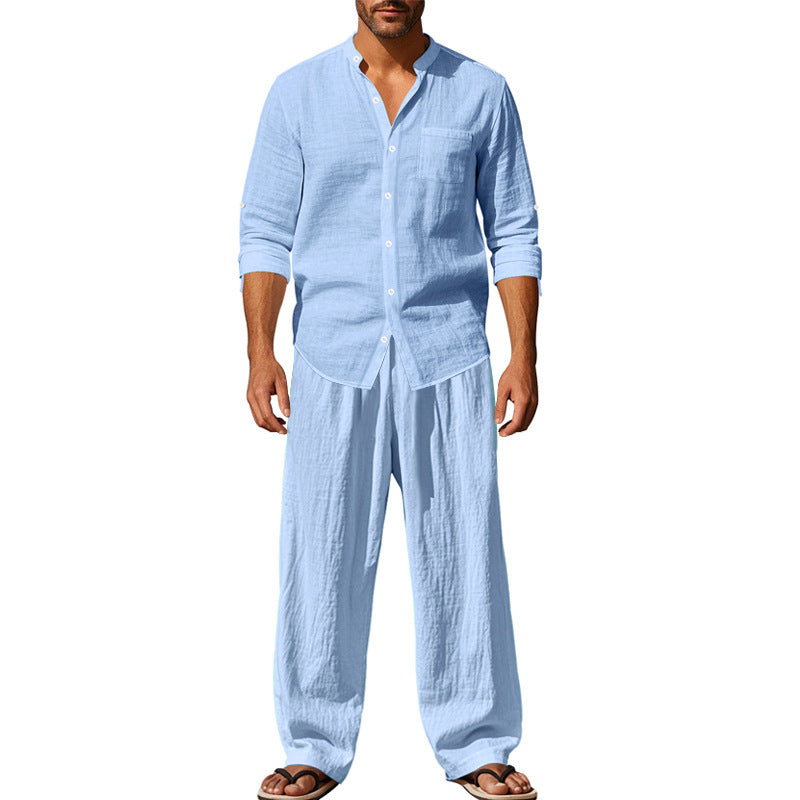 Heren Tweedelig Set - Casual Comfort Look - Blauw