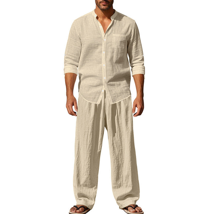Heren Tweedelig Set - Casual Comfort Look - Khaki