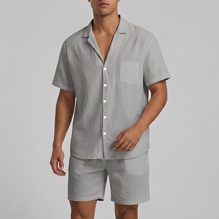 Heren Tweeluik Set - Moderne Comfort Outfit - Grijs