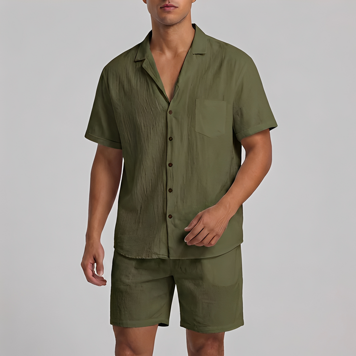 Heren Tweeluik Set - Moderne Comfort Outfit - Groen