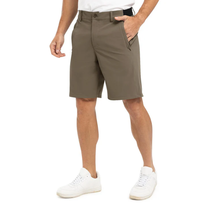 Heren Utility-Shorts Moderne Pasvorm - Khaki - Bruin