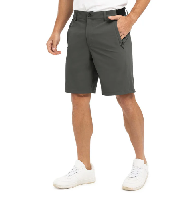 Heren Utility-Shorts Moderne Pasvorm - Khaki - Donkergrijs