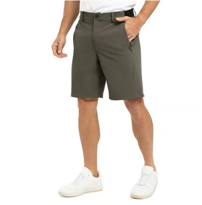 Heren Utility-Shorts Moderne Pasvorm - Khaki - Legergroen