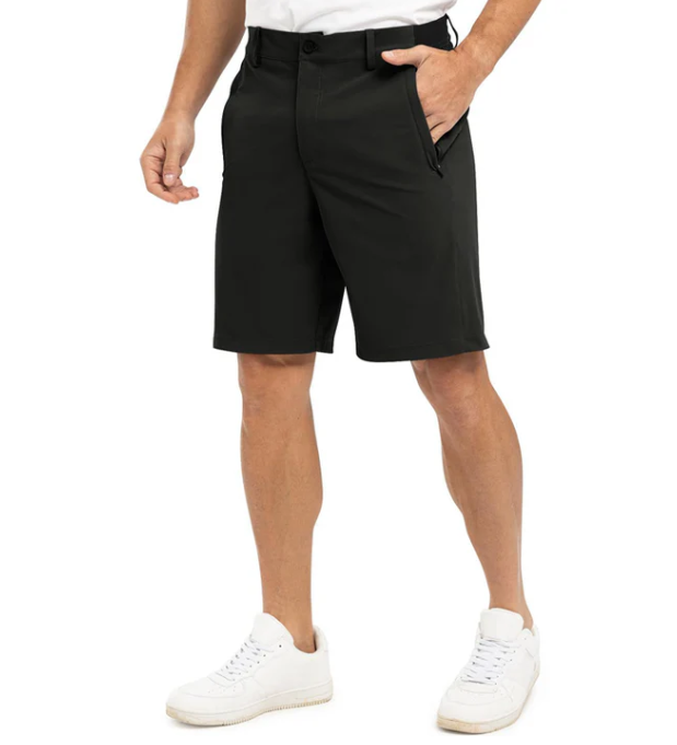 Heren Utility-Shorts Moderne Pasvorm - Khaki - Zwart