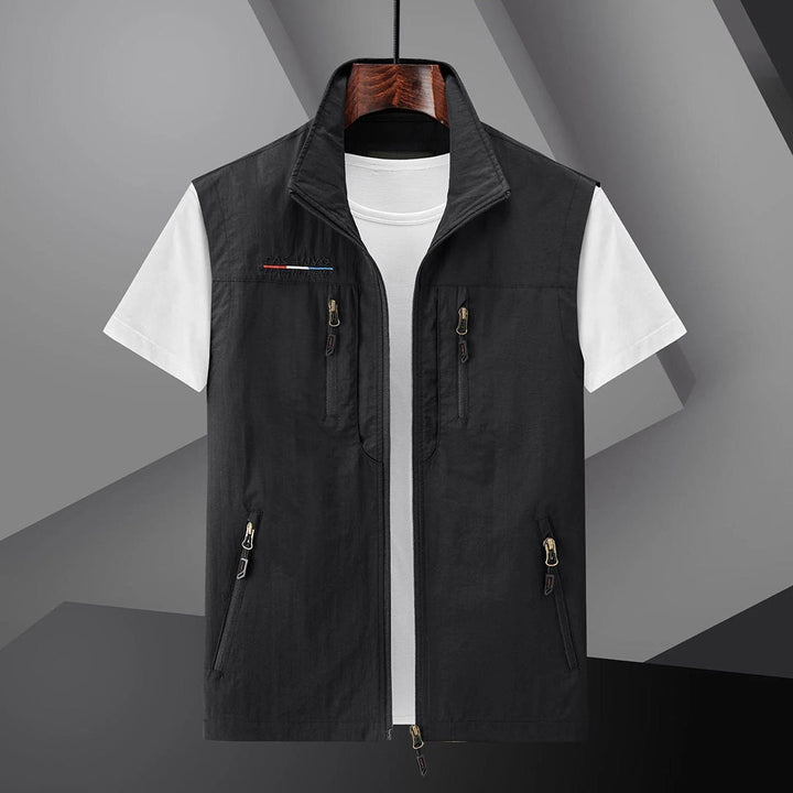 Heren Utility Vest met Zakken - Zomer Outdoor - Zwart
