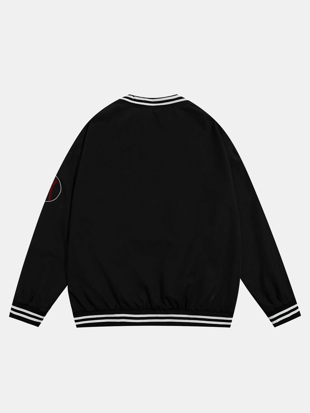 Heren V-hals Honkbal Sweatshirt Oversized - Grafisch Sportief