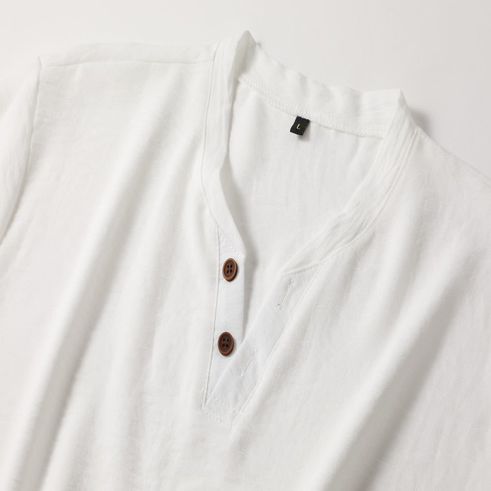Heren V-hals shirt korte mouwen - Slim fit