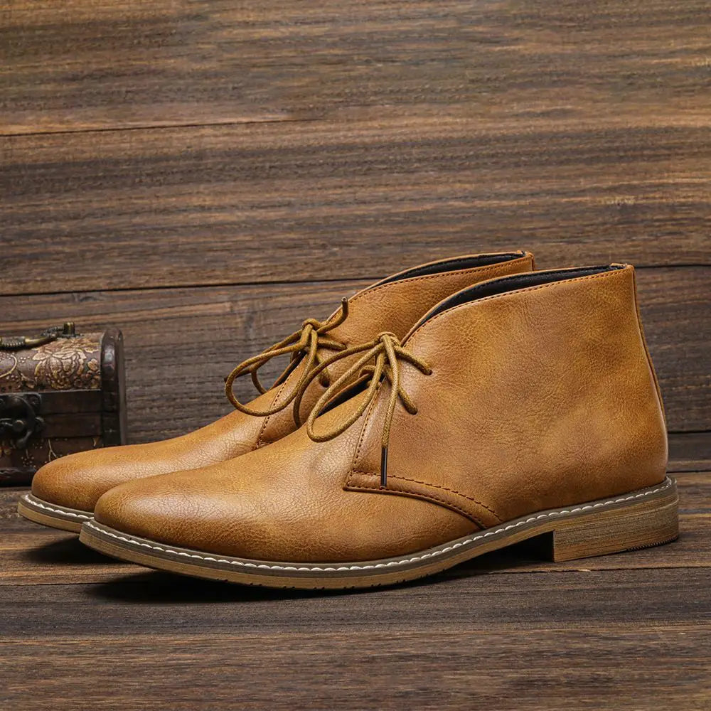Heren Veterschoenen Chukka Boots in kameel, Klassieke Enkellaarzen