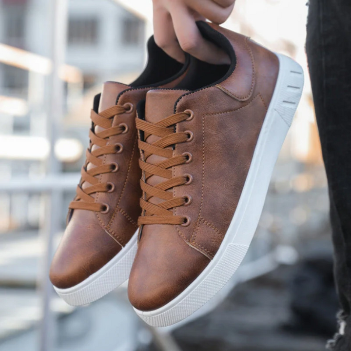Heren Vetersneakers met Contrast Zool - Casual Lage Sneaker
