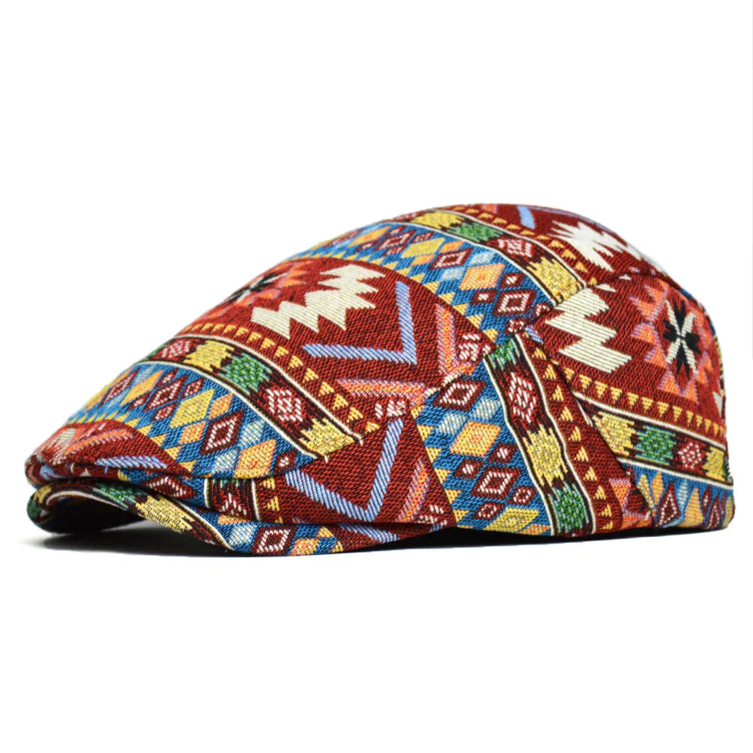 Heren Vintage Aztec Pet - Kleurrijke Stijl - Rood