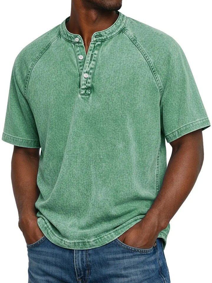 Heren Vintage Overhemd - Klassieke Relaxed Fit - Groen