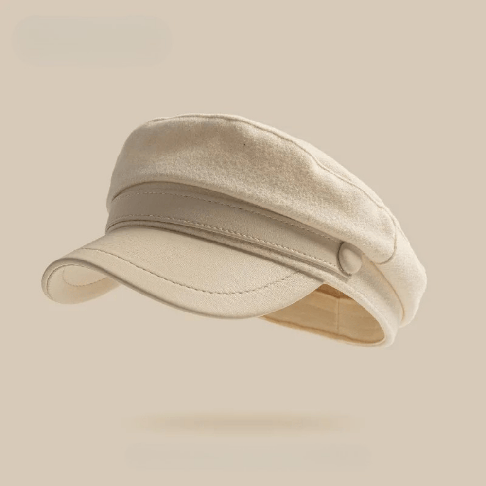 Heren Vissersmuts Vilt met Leren Rand - Klassiek - Beige
