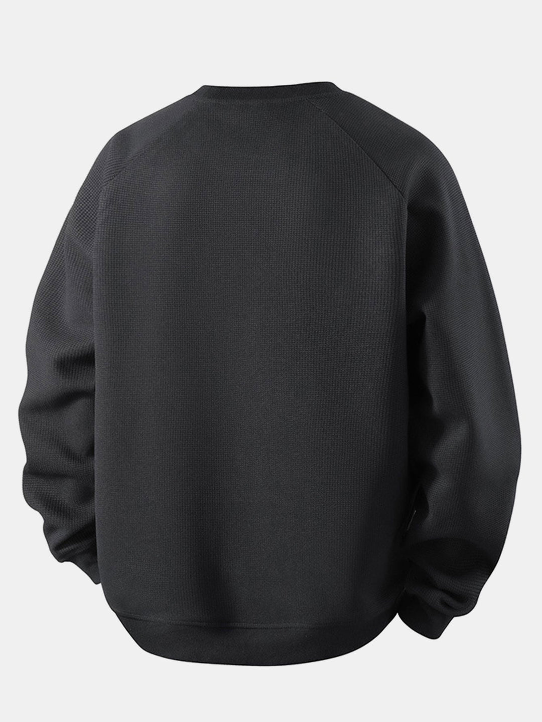 Heren Wafelstructuur Crew Neck Sweatshirt - Relaxed Fit