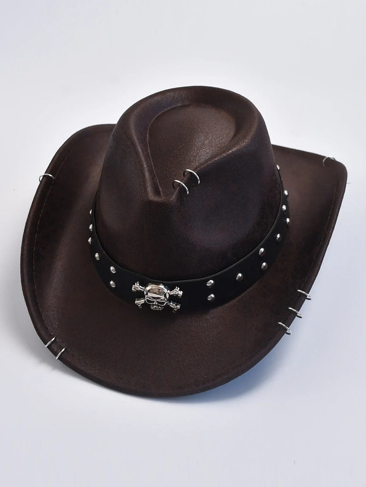 Heren Western Cowboy Hat - Skull Studded Band