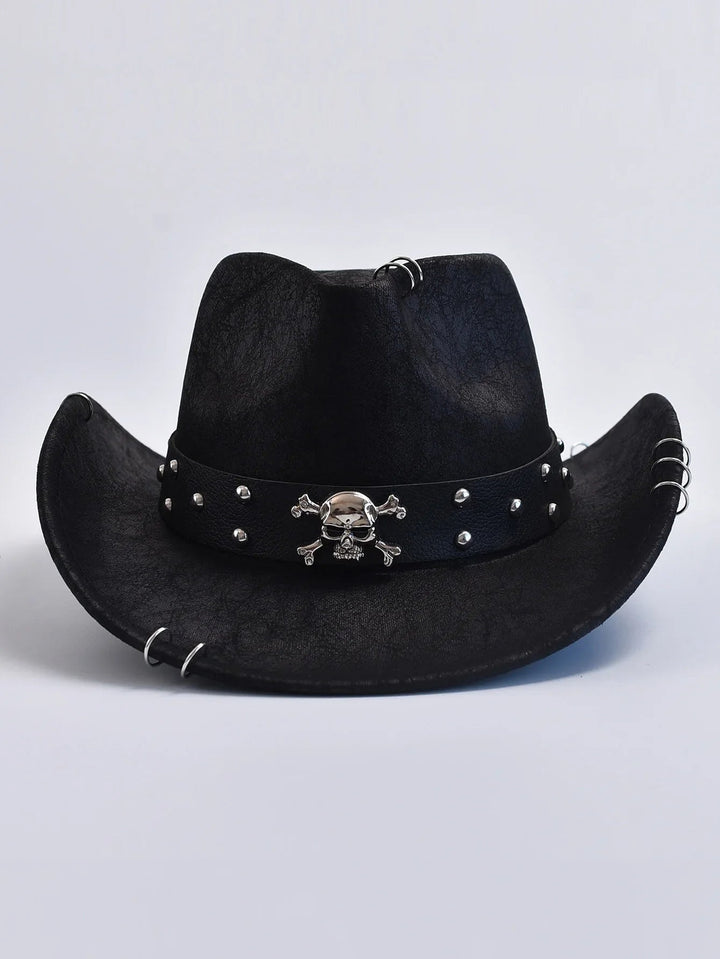 Heren Western Cowboy Hat - Skull Studded Band