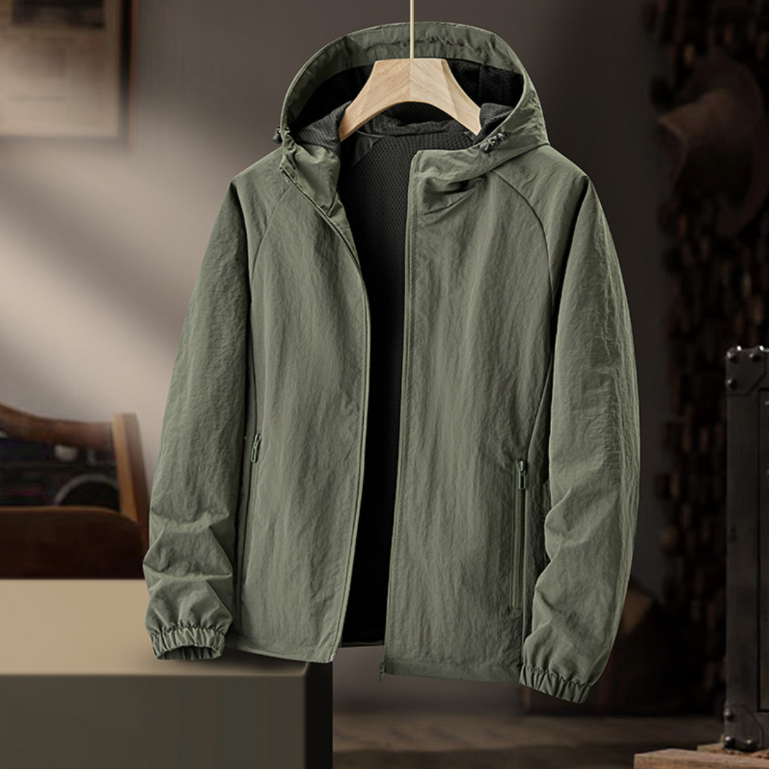 Heren Windjacke Stadsjack - Licht en waterafstotend - Legergroen