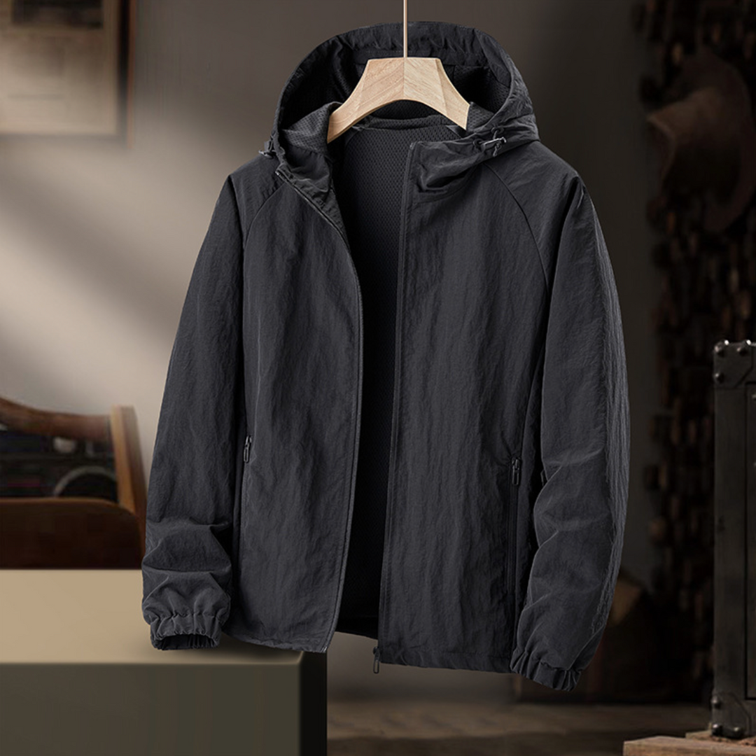 Heren Windjacke Stadsjack - Licht en waterafstotend - Zwart