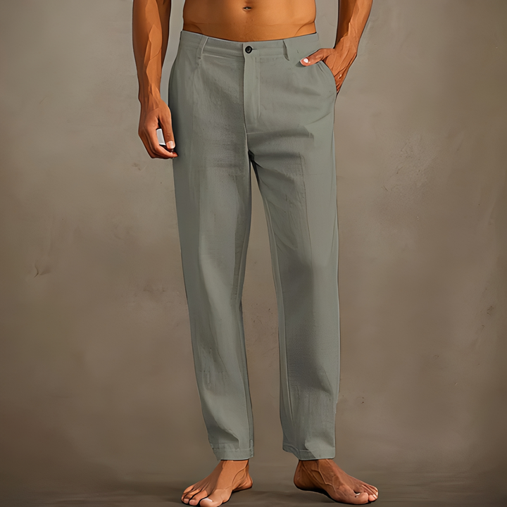 Heren Zomerbroek Lichte Pasvorm - Elegante Warmweerbroek - Grijs
