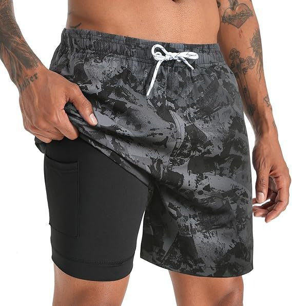 Heren Zwemshort Zomer - Klassieke Strandstijl - Grijs