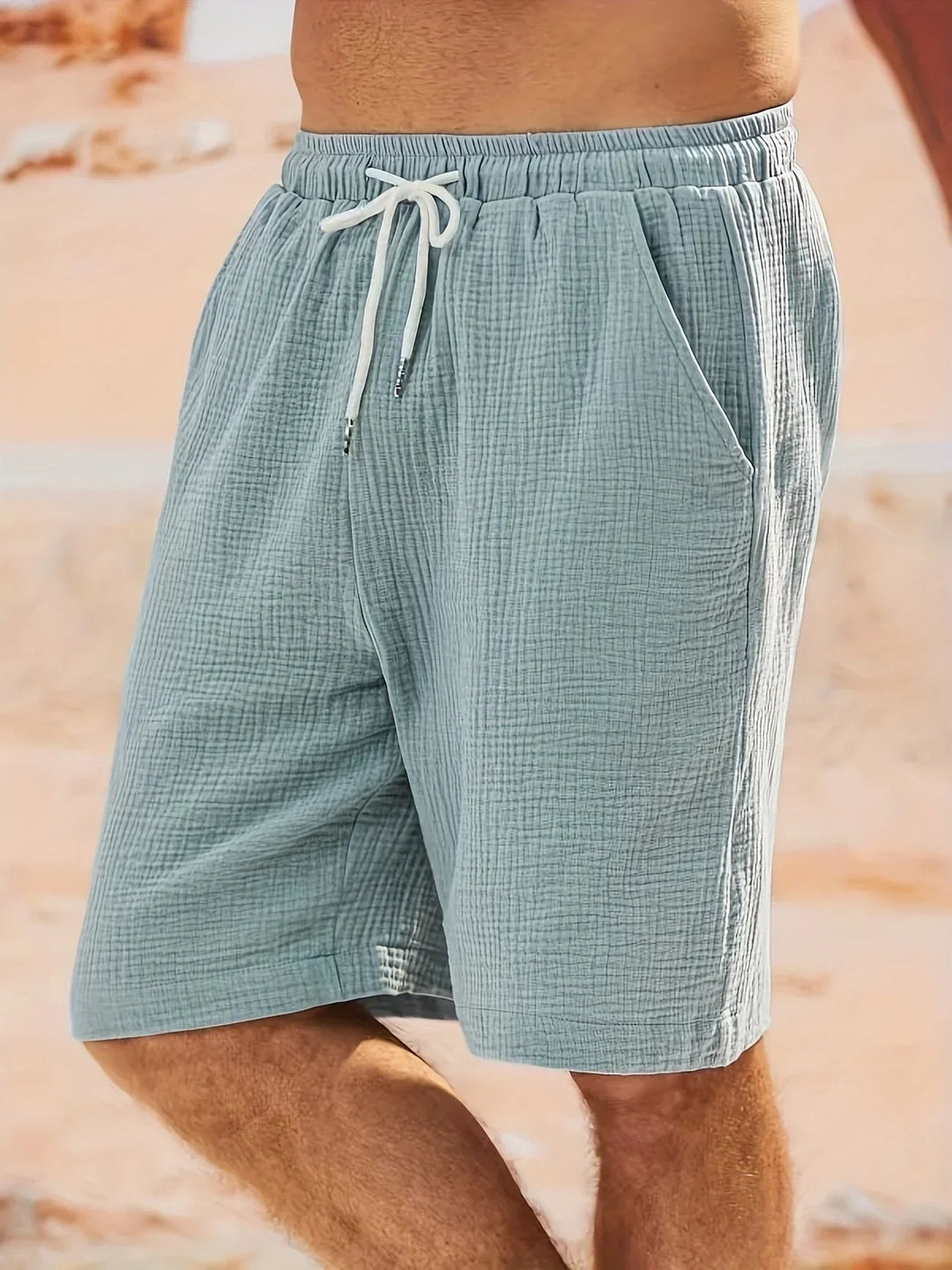 Heren Zwemshorts Sneldrogend - Klassieke Strandstijl - Blauw