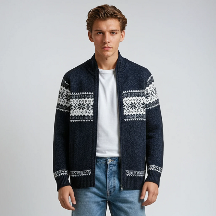 Trui Heren | Gebreid Vest met Rits | Klassiek Design | Warme Textuur